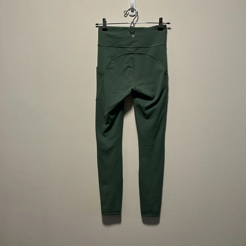 LULULEMON Invigorate High-Rise 25" Leggings, Green, Size 4 - Image 5
