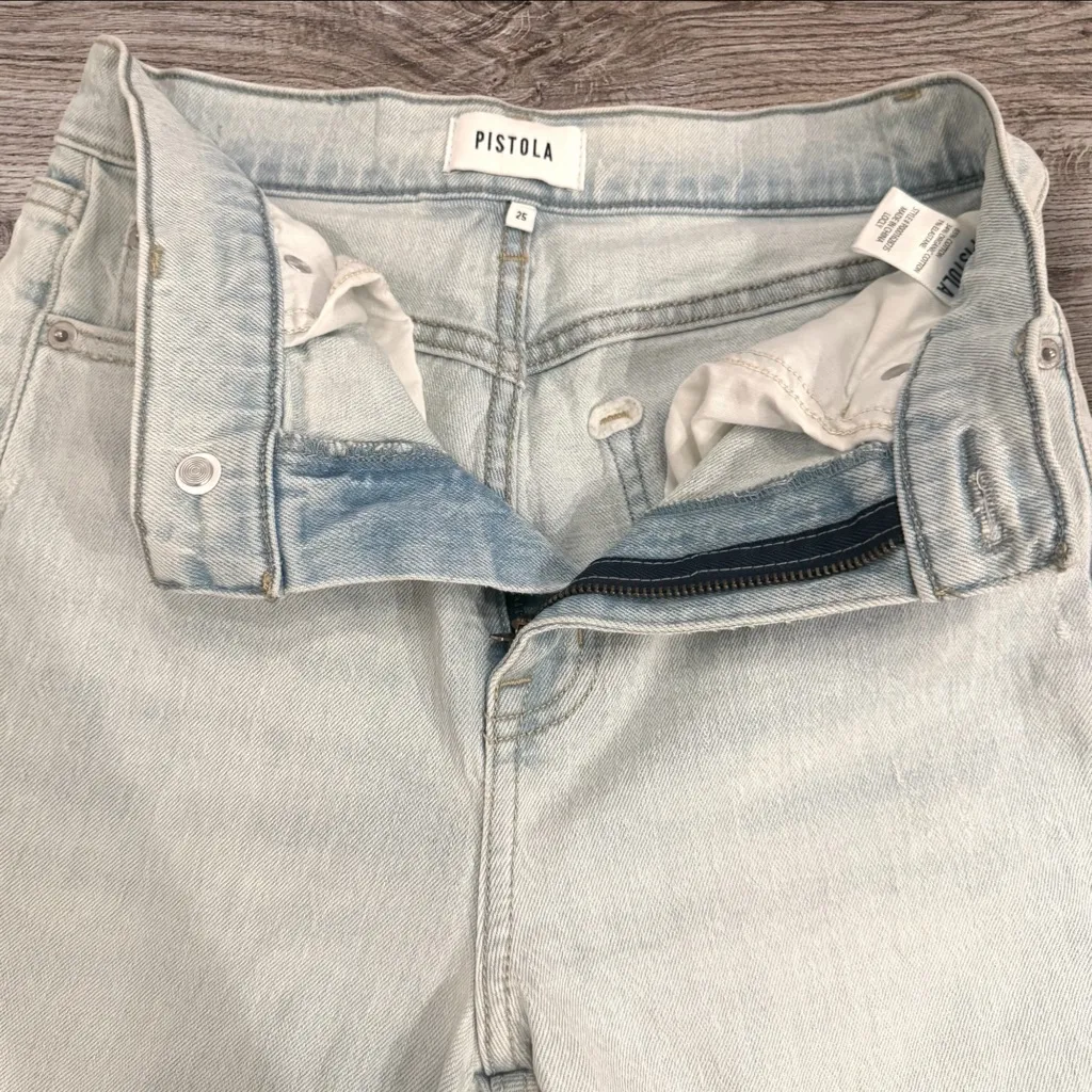 PISTOLA Alexa High Rise Split Flare Jeans Light Wash Locly Women’s 25 - Image 6