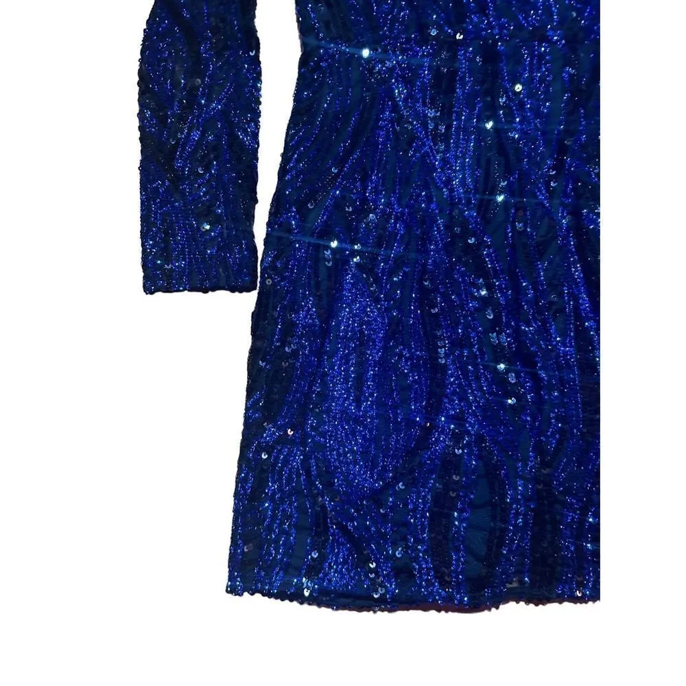 French Connection Deniz Embellished Mini Dress in color Surf The Web sz 6 - Image 11