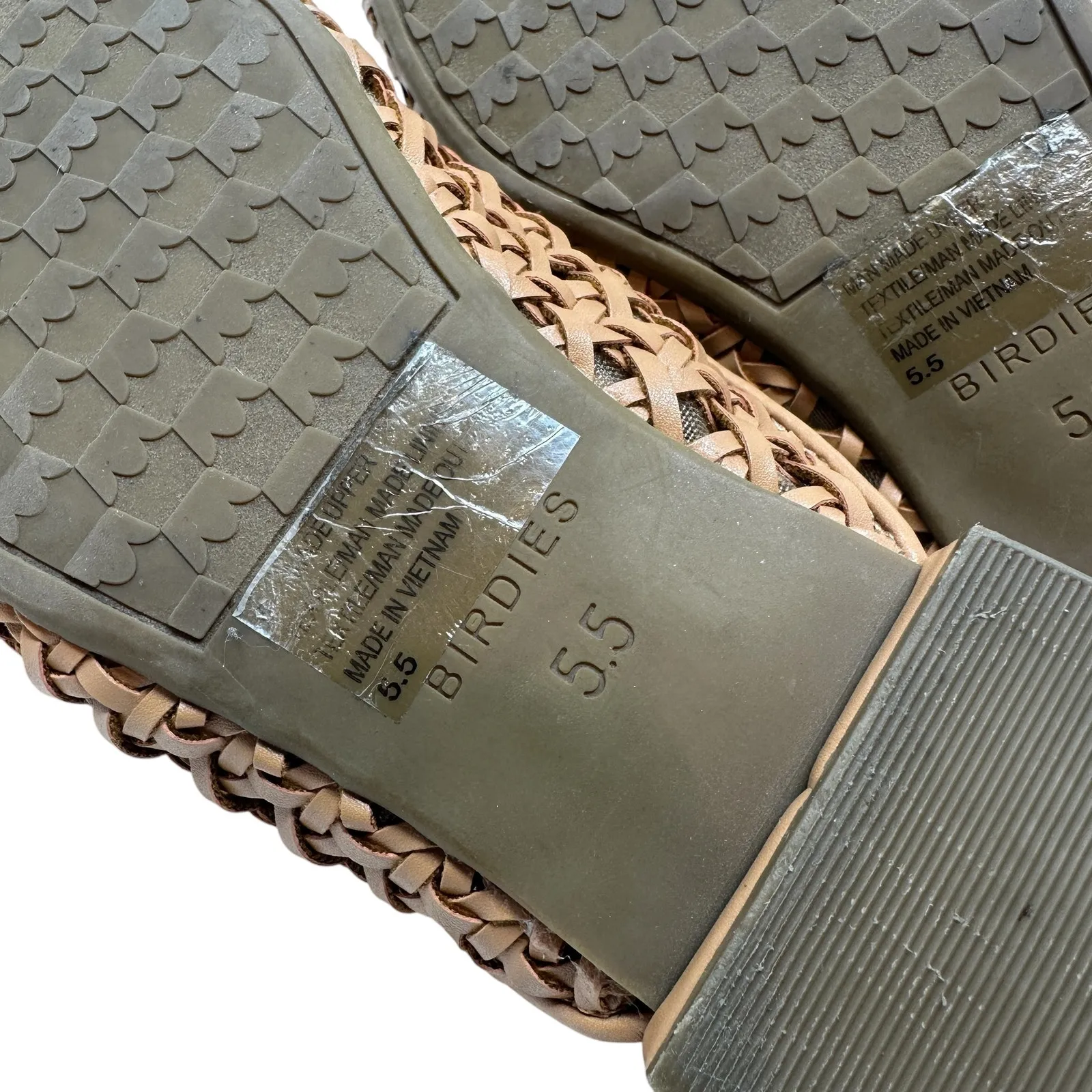 Birdies The Phoebe Woven Mule Flats Rattan‎ Faux Leather Tan Size US 5.5 - Image 13