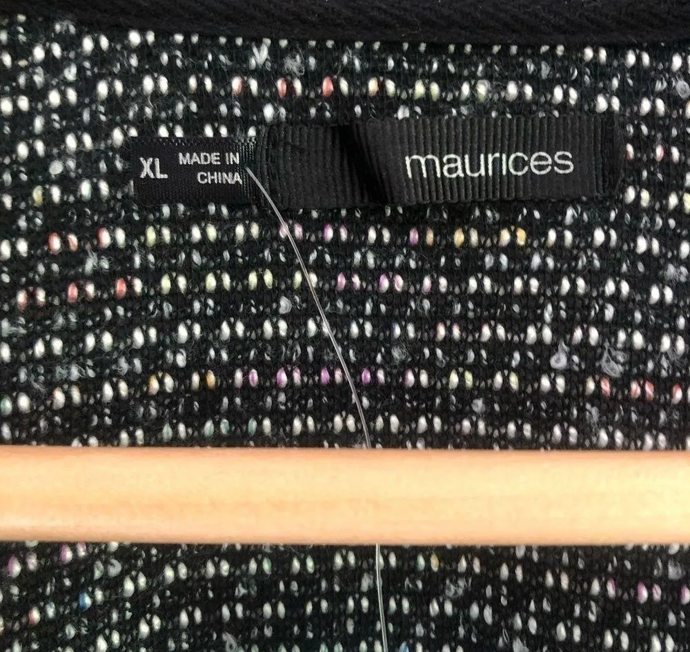 Maurices lightweight multicolor tweed asymmetrical moto blazer jacket size XL - Image 6