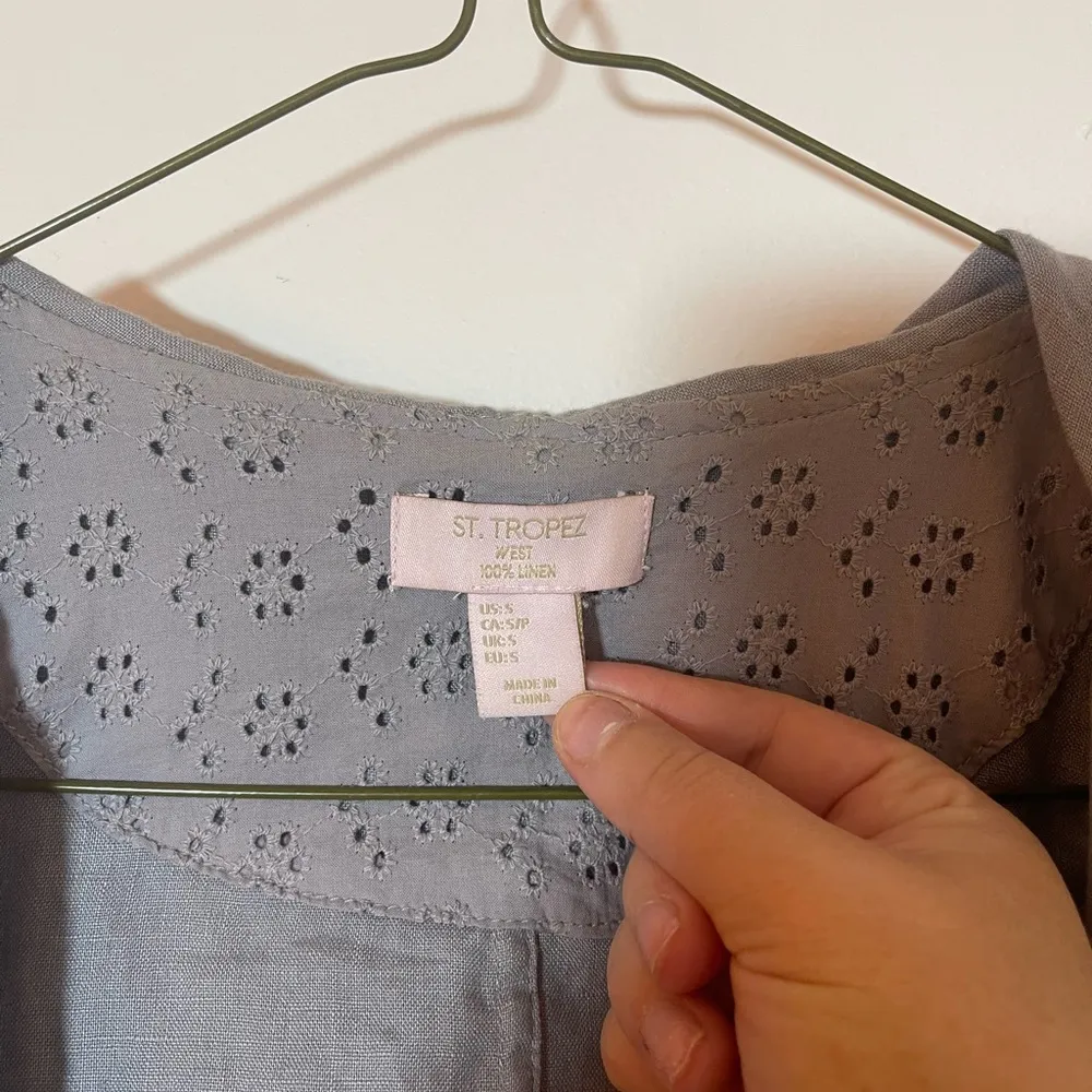 Saint Tropez West 100% linen zip up top - Image 2