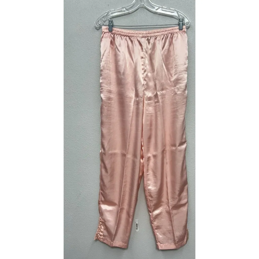 Vintage Victoria’s Secret Gold Label 2 Pc Pajama Sleepwear Set Sz M Purple Satin - Image 5