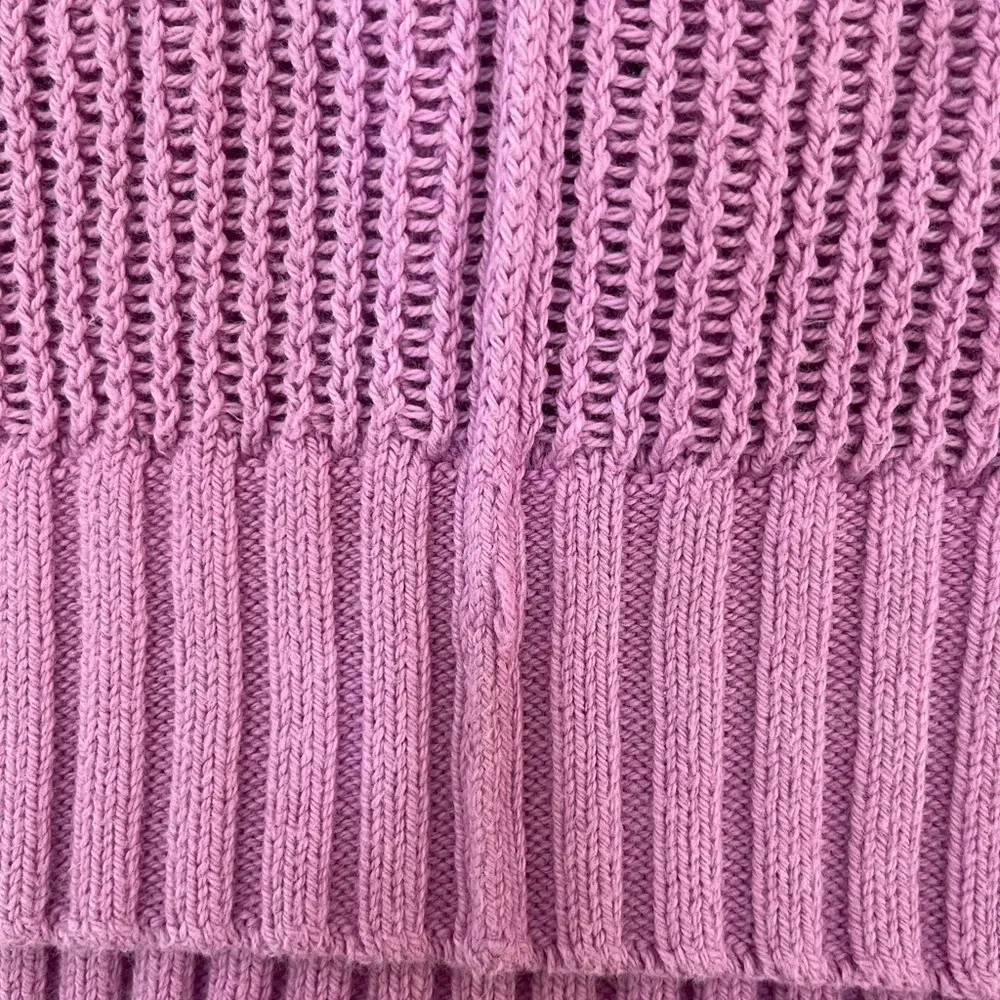 LOFT light purple open knit v-neck sweater Medium - Image 4