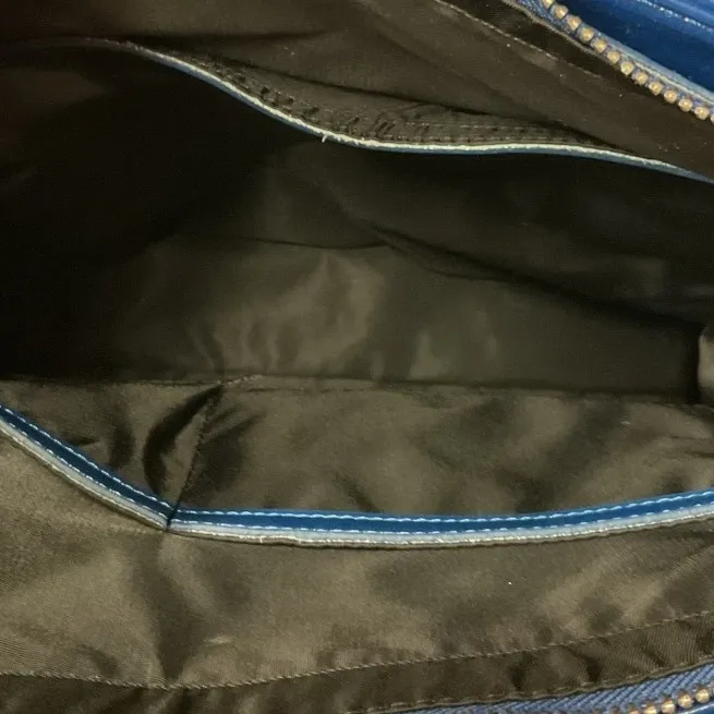 Monroe & Main Women's Leather Top Handle Tote Bag Versatile Solid Blue One Size - Image 9