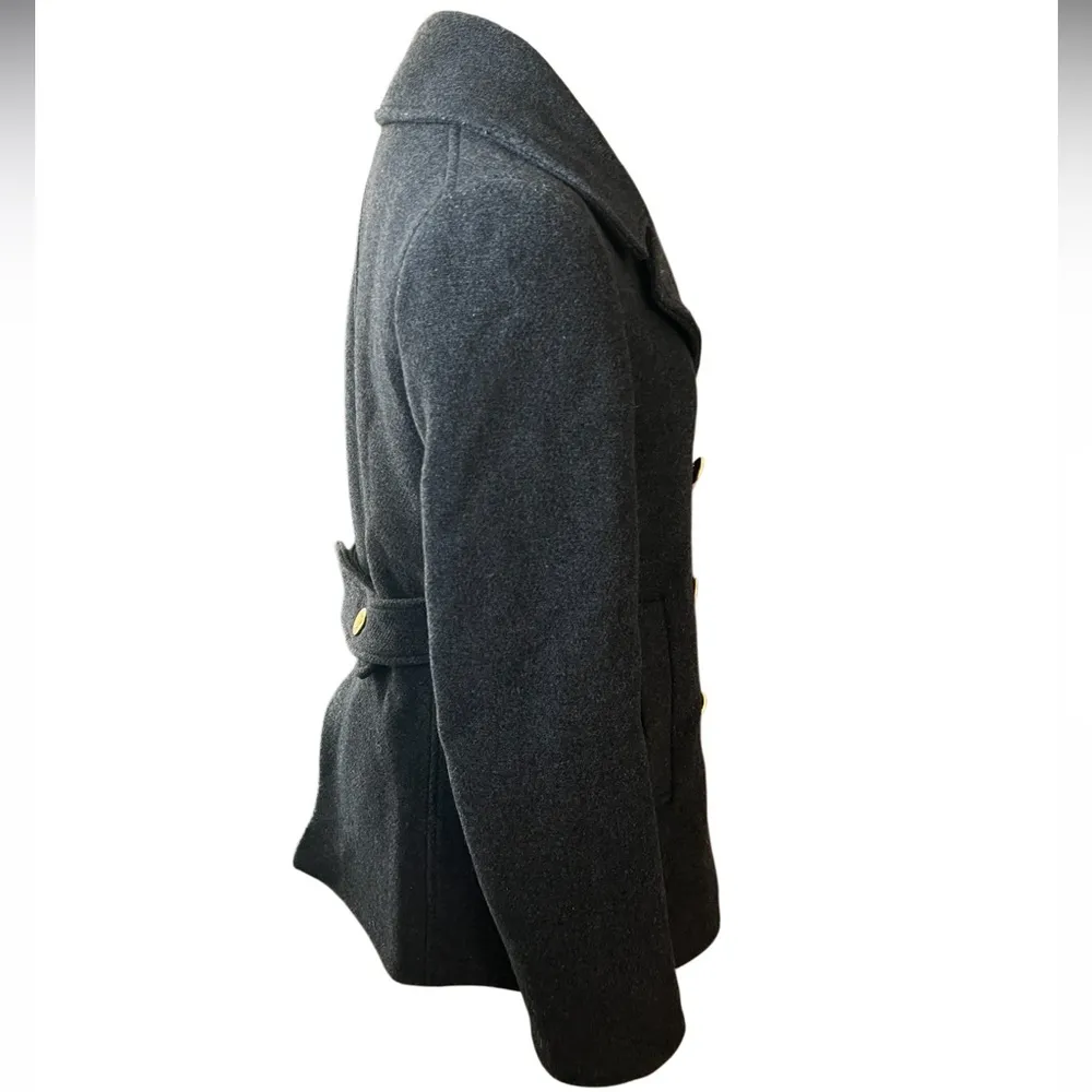 J.Crew Stadium Cloth Nello Gori Wool Blend Double
Breasted Peacoat Jacket Size 4 - Image 5