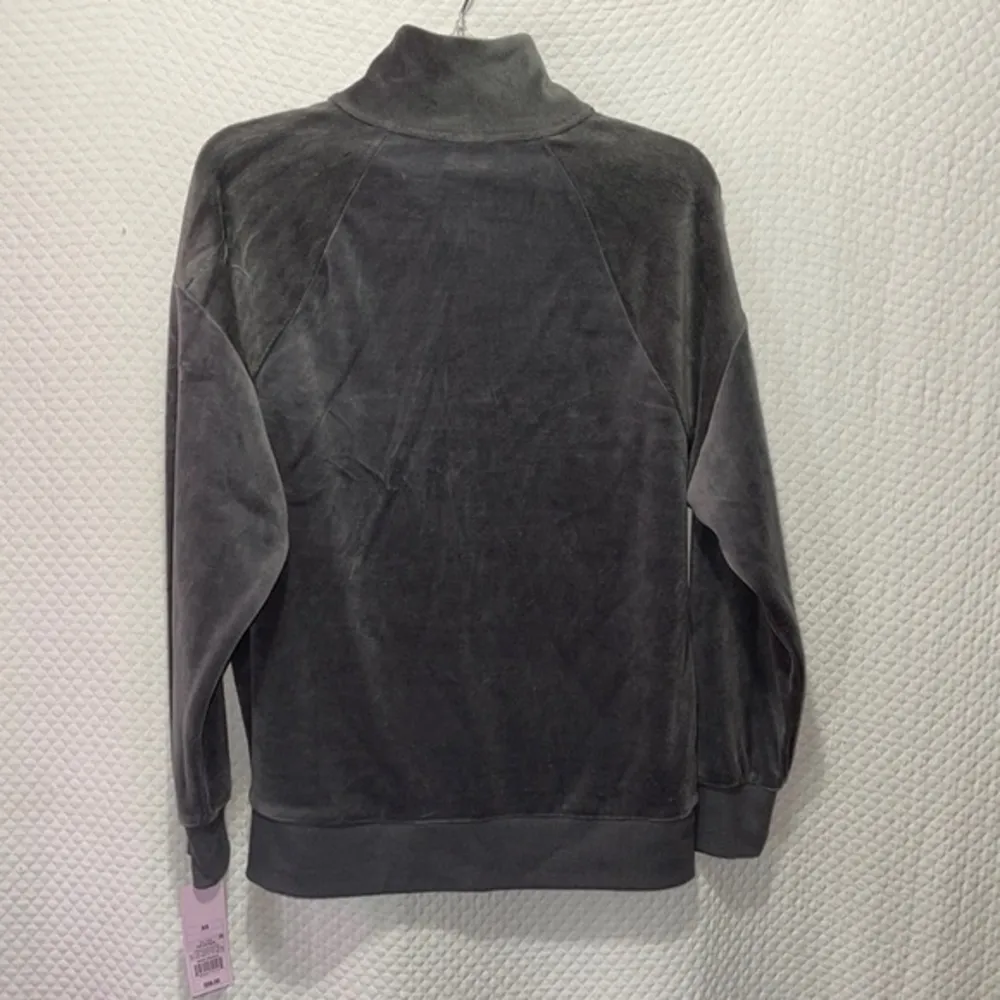 WILD FABLE Women's Quarter Zip Velour Tunic Sweatshirt - GRAY - SIZE XS - Image 3