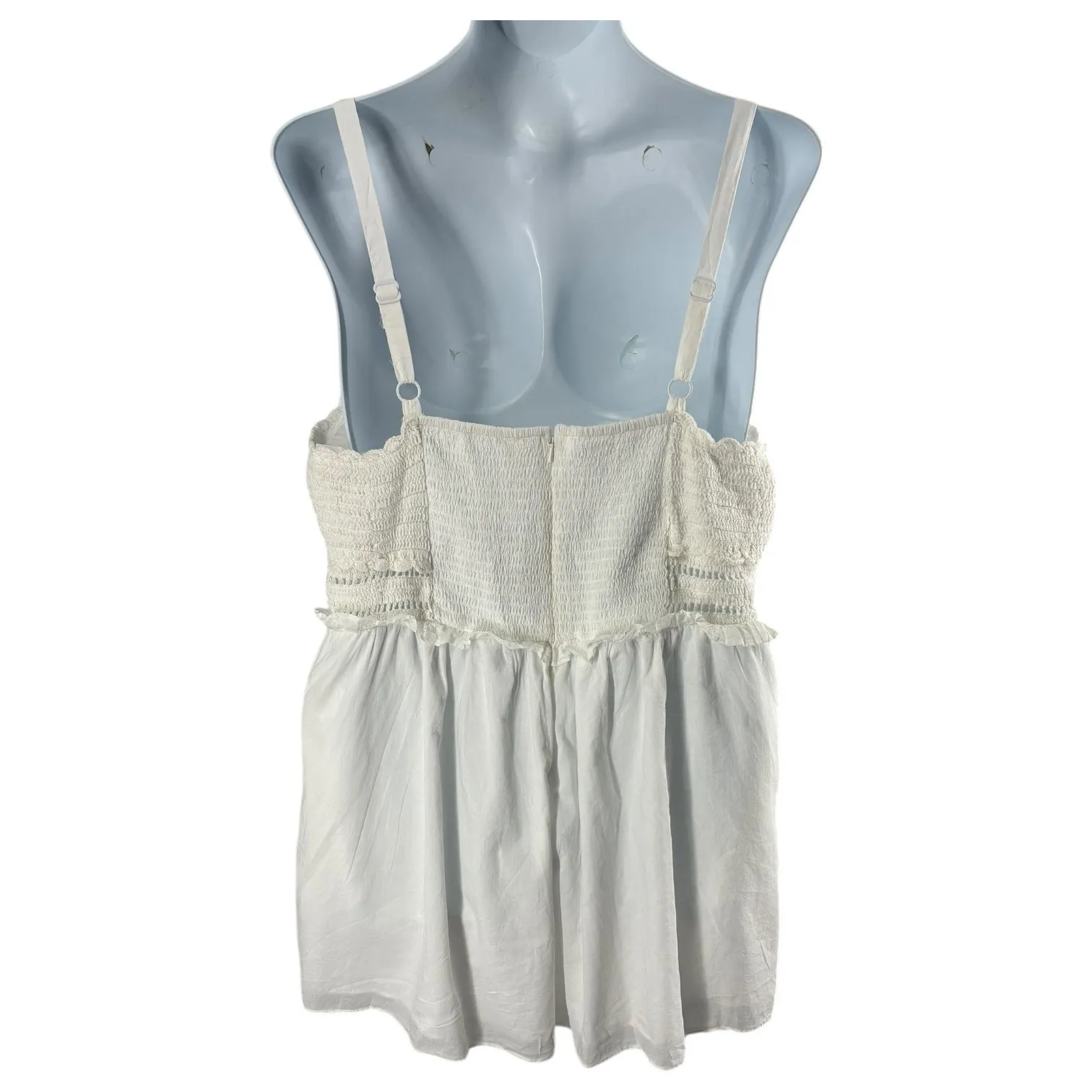 Curvy Plus! American Eagle Outfitters White Cottagecore Babydoll Romper XXL - Image 2
