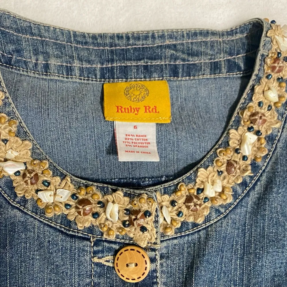 Ruby Road Women’s denim Jacket. Size 6 Blue - Image 4