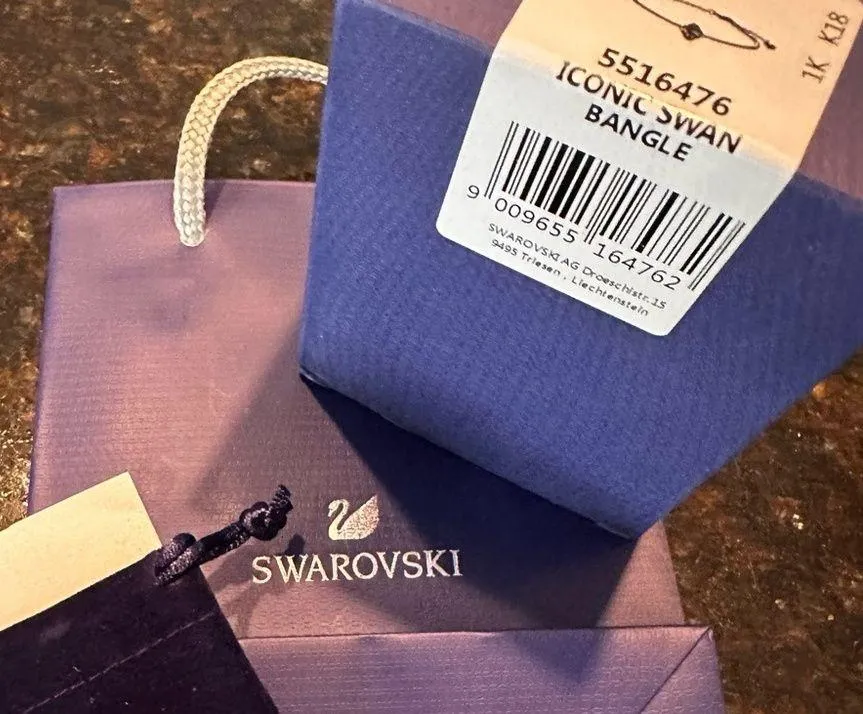 NWT Swarovski Sparkling Dance Bangle, Pink, Rose-gold tone plated with box & bag - Image 9