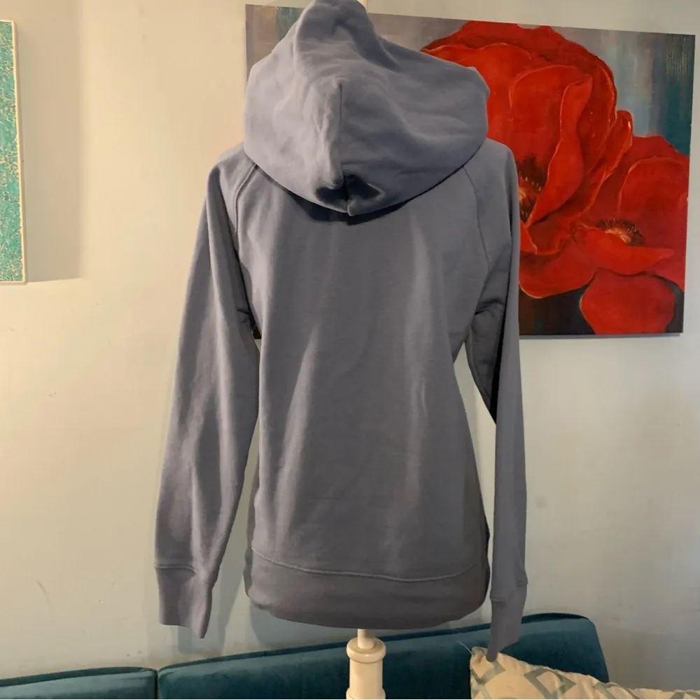 Gap Hoodie Womens Blue Fleece Lined Arch Logo Kangaroo Pocket Full Zip Size S - Image 4