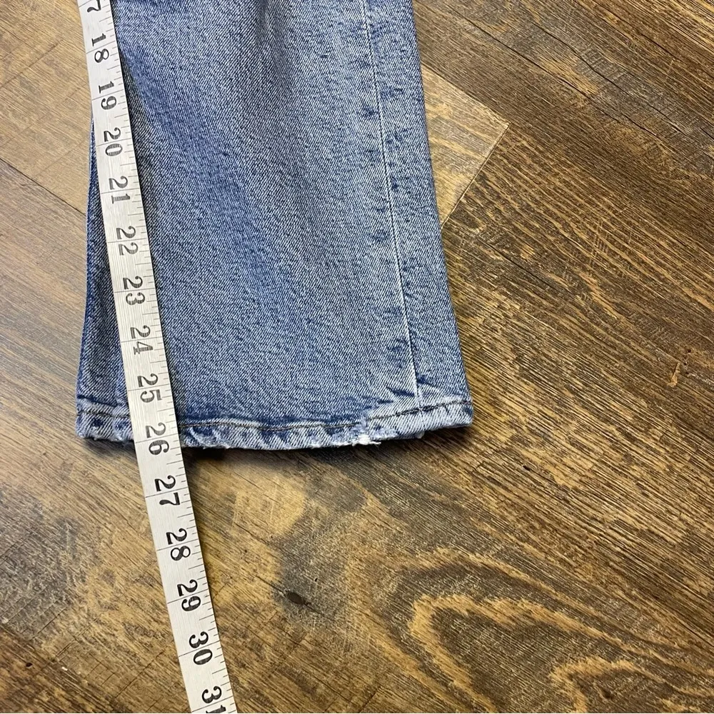 Agolde Riley Jeans Straight Crop High Rise Button Fly Womens 27 Distressed - Image 8