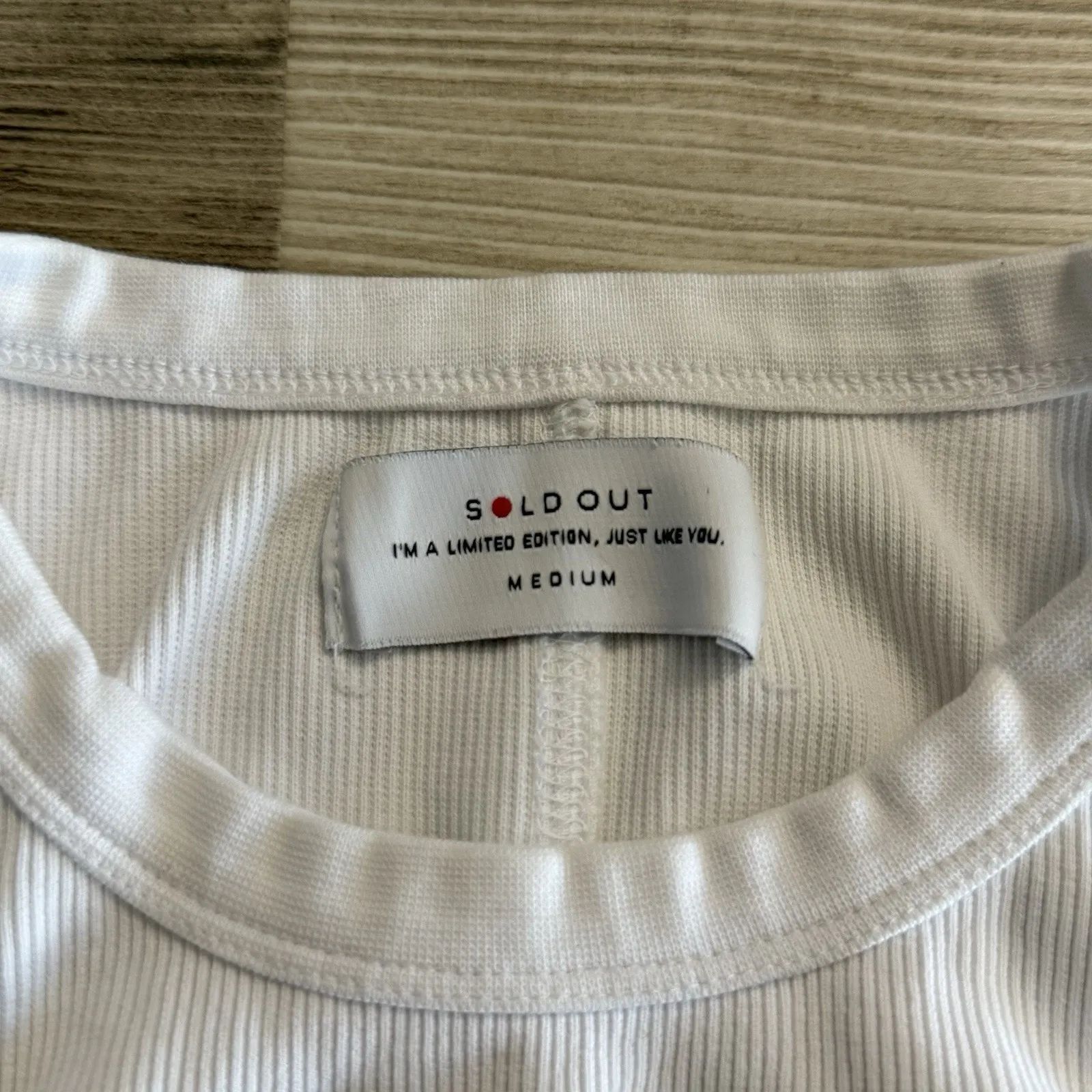 Sold Out Not So Basic White Ribbed Organic Cotton Tank Top – Women’s M Size M - Image 3