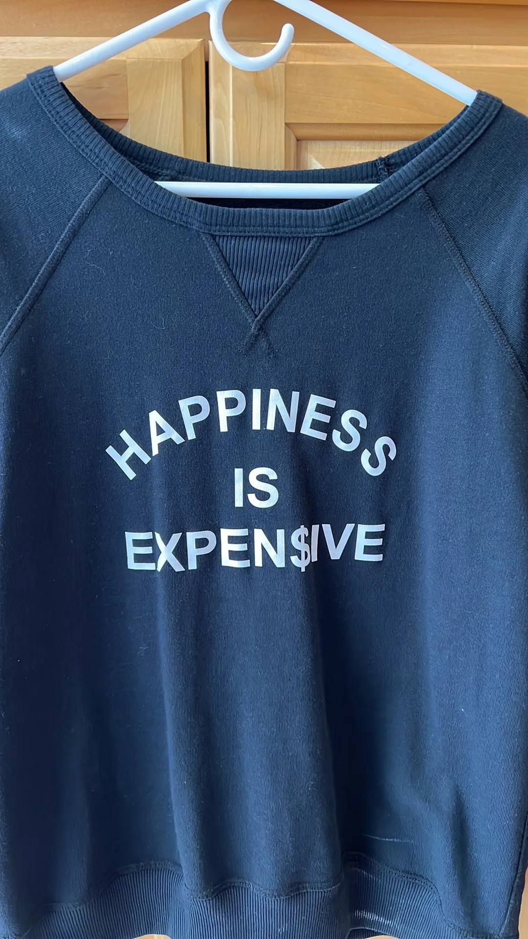 “Happiness is Expensive” Sweatshirt Black Size M - Image 3