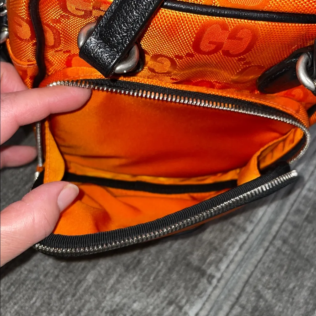 GUCCI GG Nylon Monogram Off The Grid Shoulder Crossbody Bag Orange - Image 10