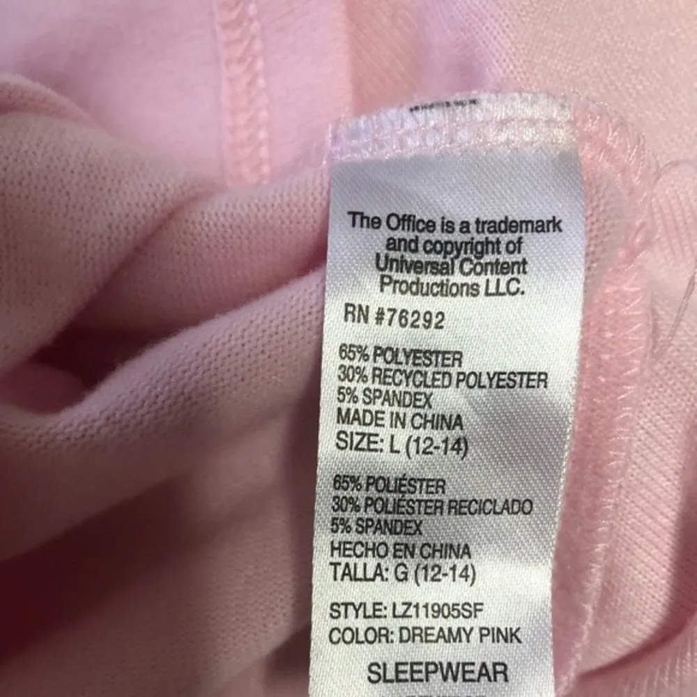 The Office Pam & Jim PB & J Pink Pullover Fleece Pajama Sweatshirt Size L - Image 11