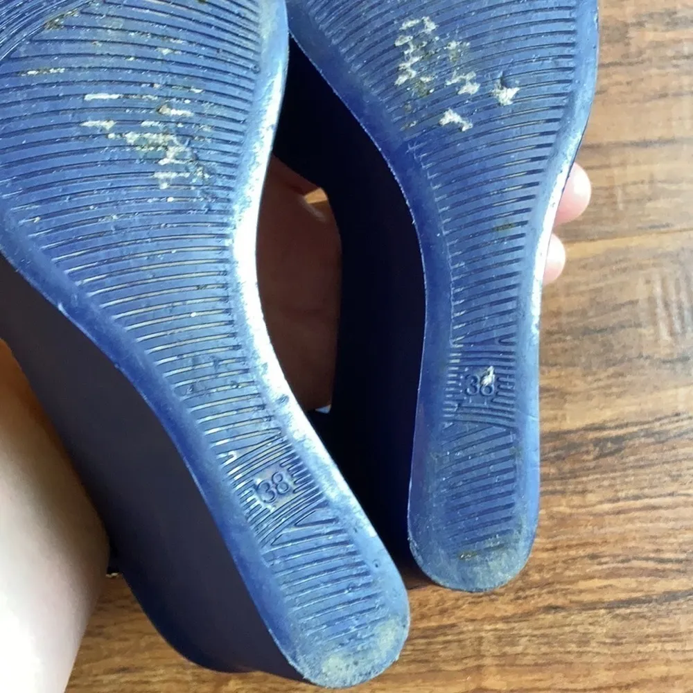 Victoria Adames platform jelly shoes size 38 7‎ Blue - Image 7