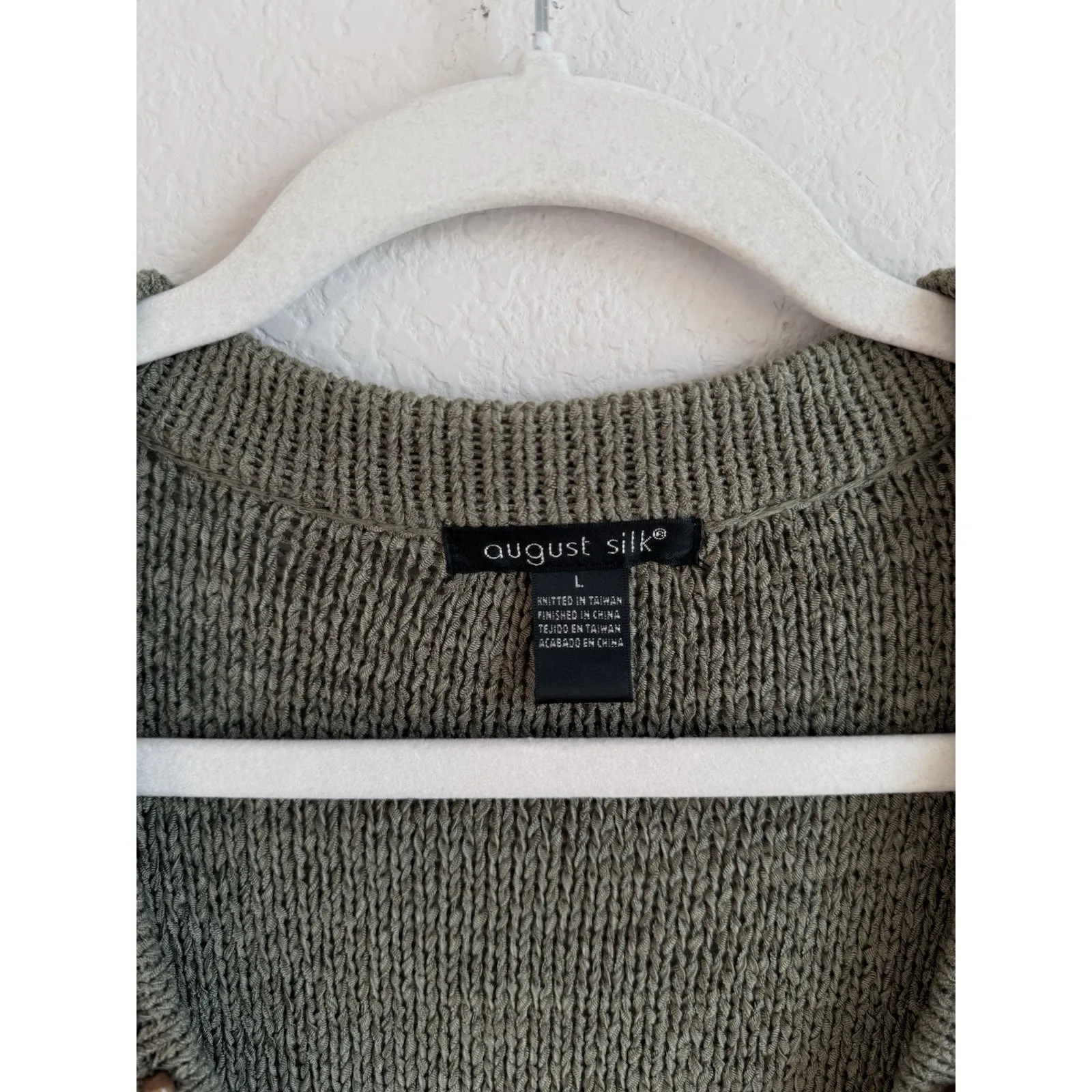 August Silk‎ Womens Retro Knit Beaded Button Cardigan Top Size Large Cottagecore - Image 5