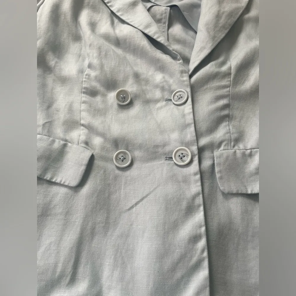 Rosetta Getty Collective Women's Double Breasted Pastel Blazer Office Workwear Blue Size 8 - Image 6