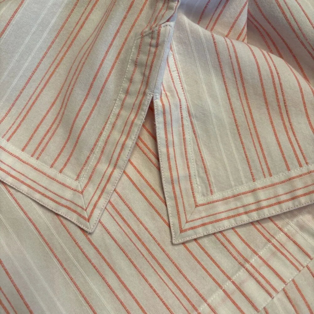 Untuckit Women's Durfort White Pink Pinstripe Tunic Popover 3/4 Sleeve Sz 12 NWT - Image 5