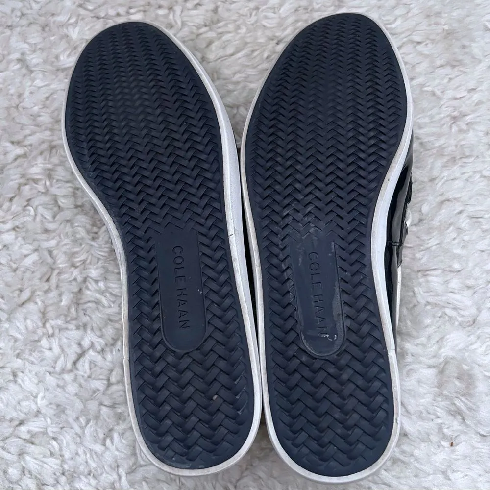 COLE HAAN WOMENS NANTUCKET CAMP MOCASSIN NAVY PATENT BOAT LOAFERS SHOES  SZ 9 - Image 8