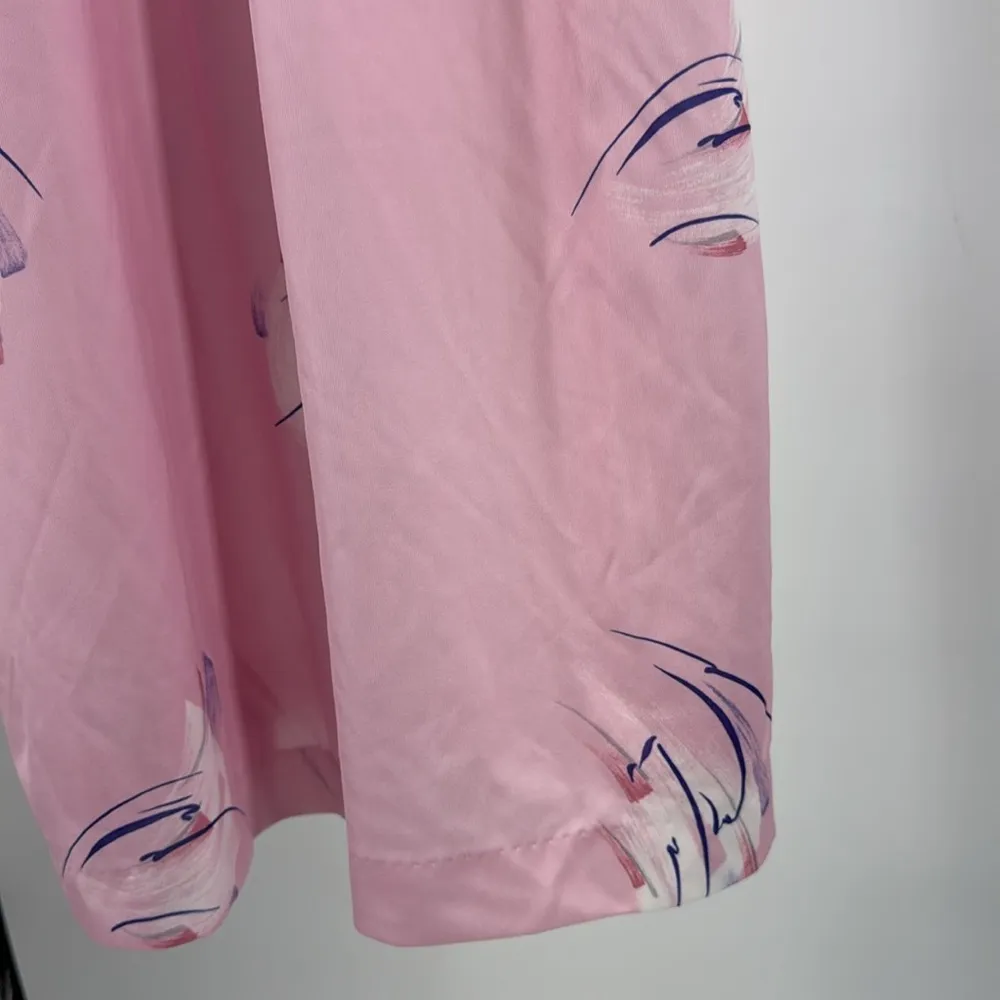 Odyssey by Avon Pink floral Lace Trim slip nightie and matching Robe S vintage - Image 7