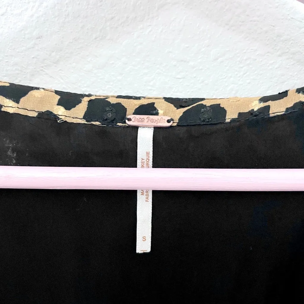 Free People Frenchie Casual V-Neck Wrap Dress Leopard Size S OB864786 - Image 3