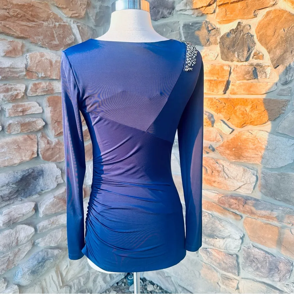 Cache Navy Embellished Cutout Top - Image 10