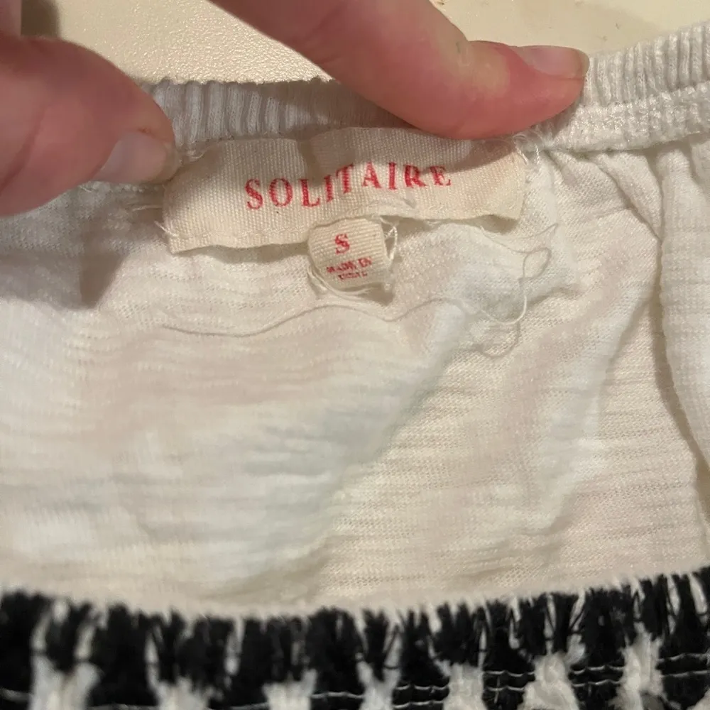 Solitaire Off Shoulder Embroidered Linen Top - Image 3