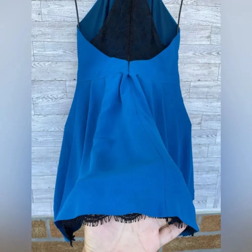 Lovers + Friends cocktail dress with contrasting scalloped lace at back and hem - Image 6