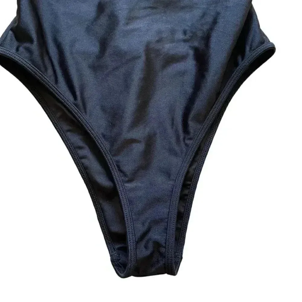 Forever 21 Open Back Black One Piece Swimmsuit SZ S - Image 7