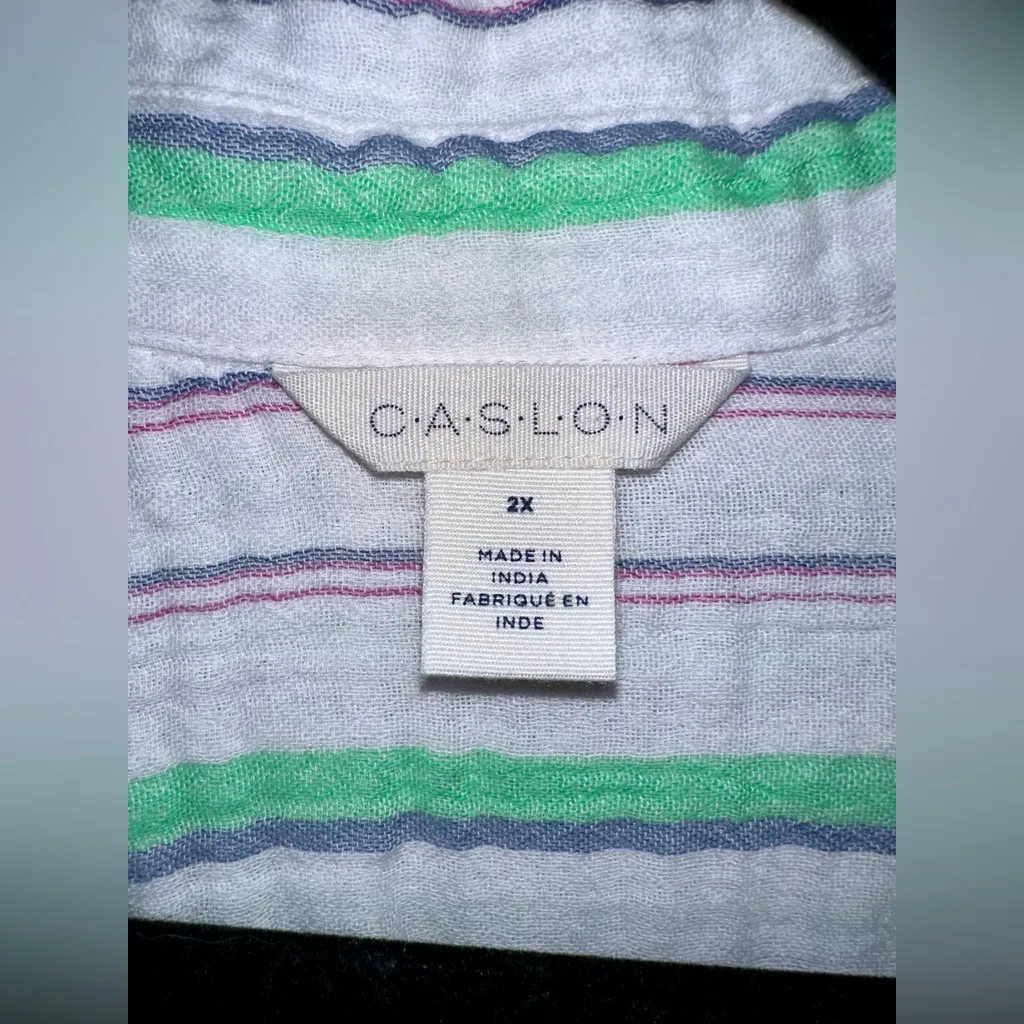 NWT‎ CASLON Cotton Button-Down - 2X - Image 3