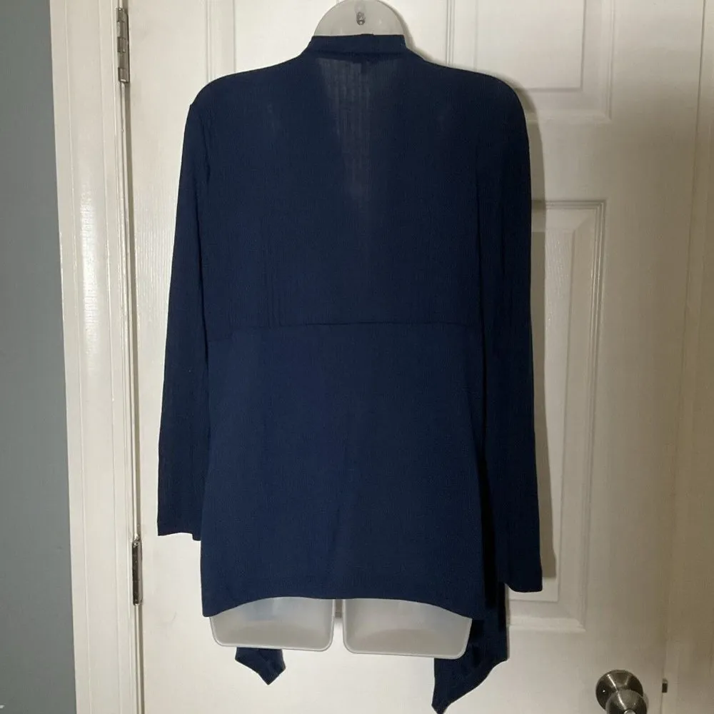 Splendid Women's Jersey Wrap Cardigan Open Wrap Lightweight Stretch Medium Blue - Image 4