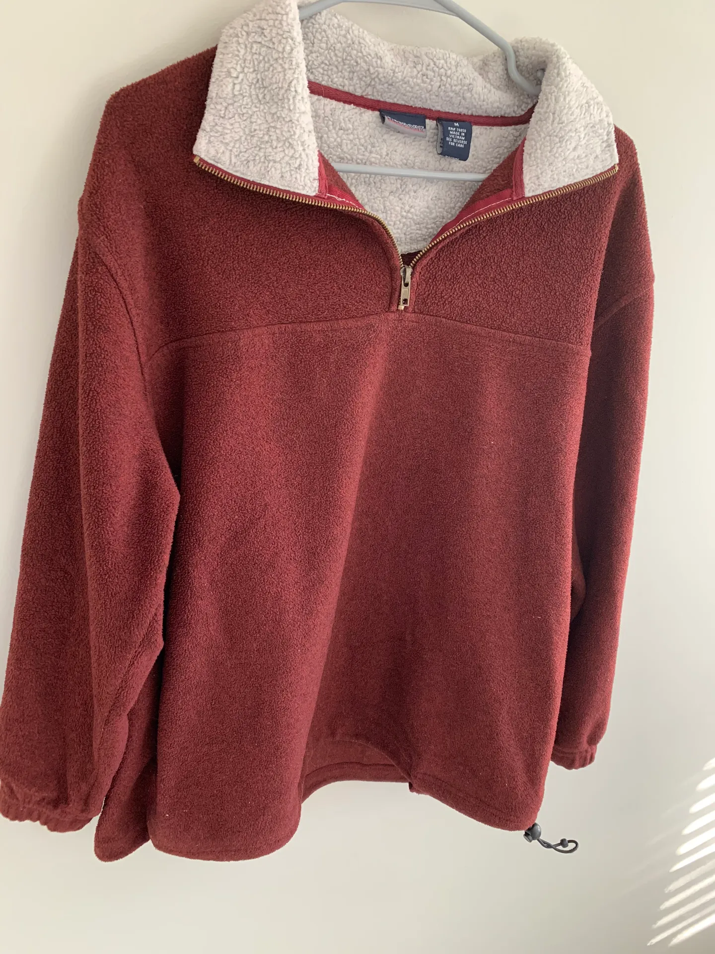 Burgundy Quarter Zip Up Red Size M - Image 3