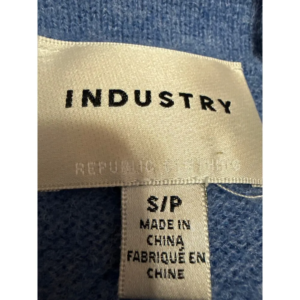 Industry Women's Blue Long Sleeve Collared Button Down Cardigan Sweater Top S - Image 3