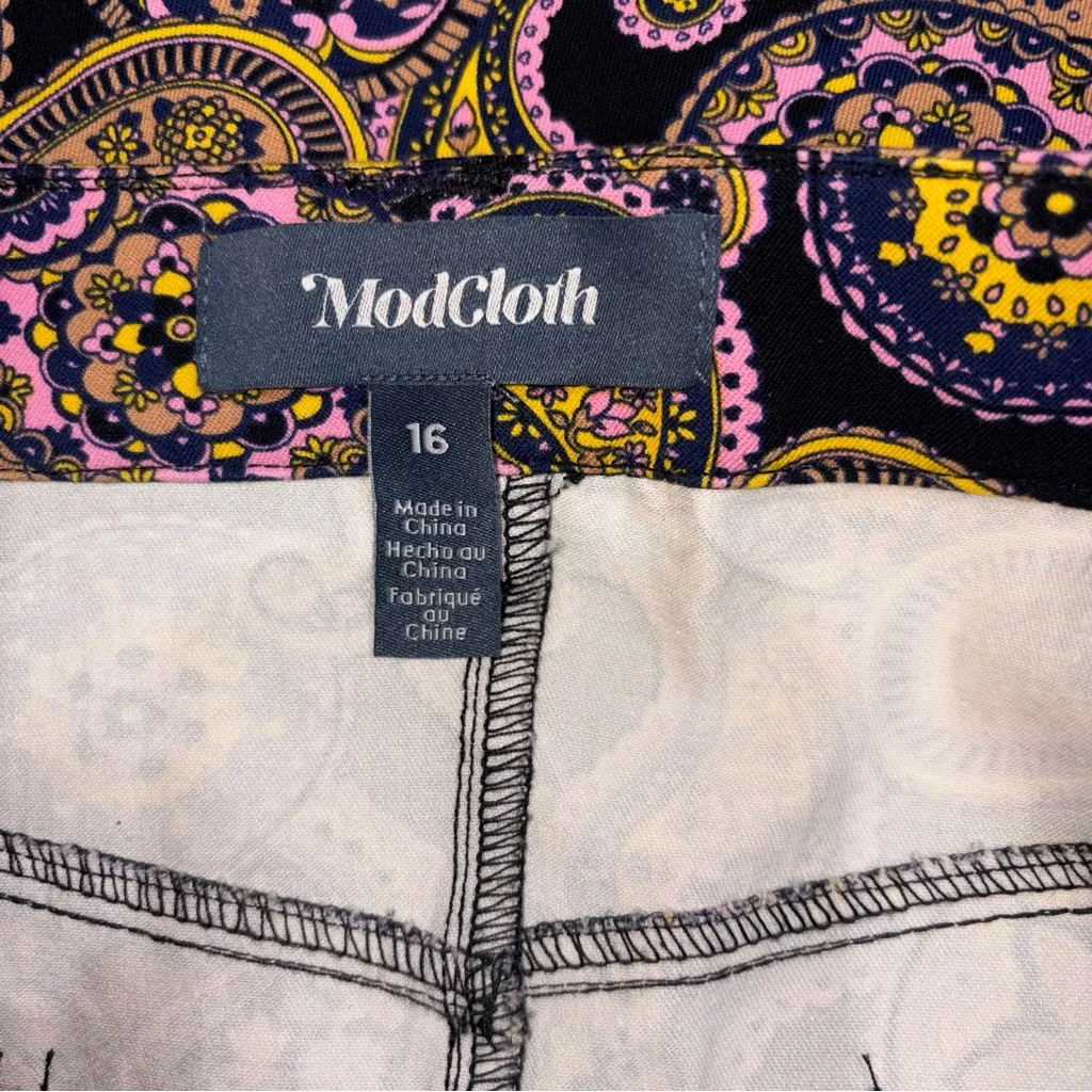 ModCloth Spin Your Partner Paisley Skirt sz 16 - Image 3