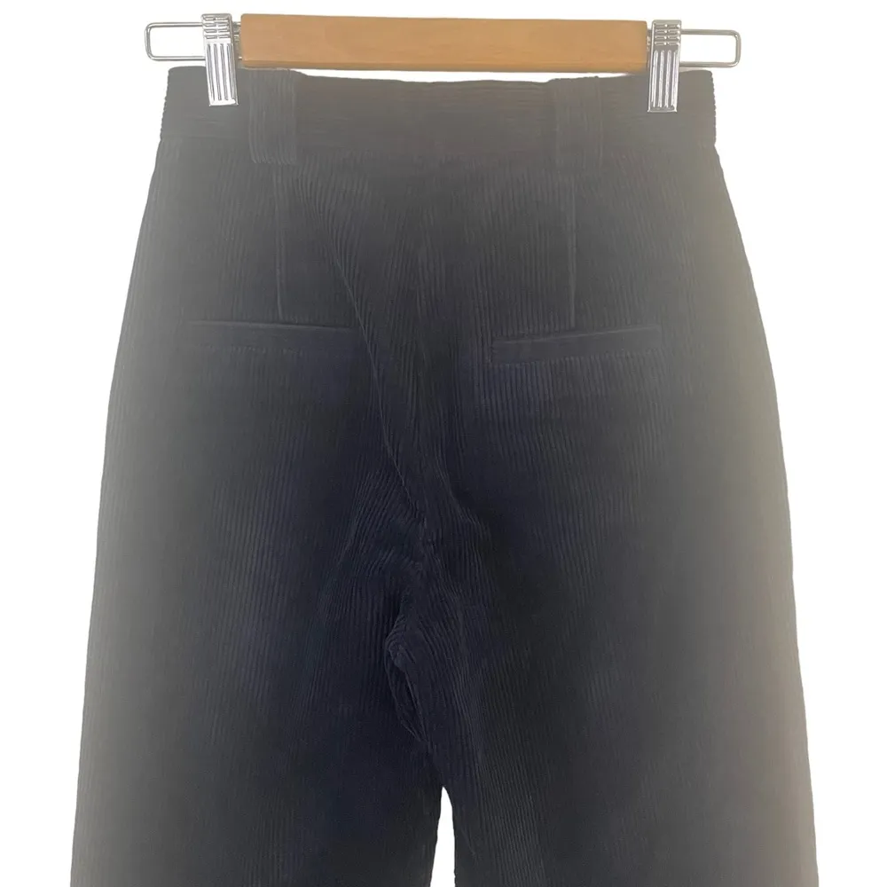 & Other Stories Corduroy High Rise Wide Leg Trousers Black Size 2 - Image 6