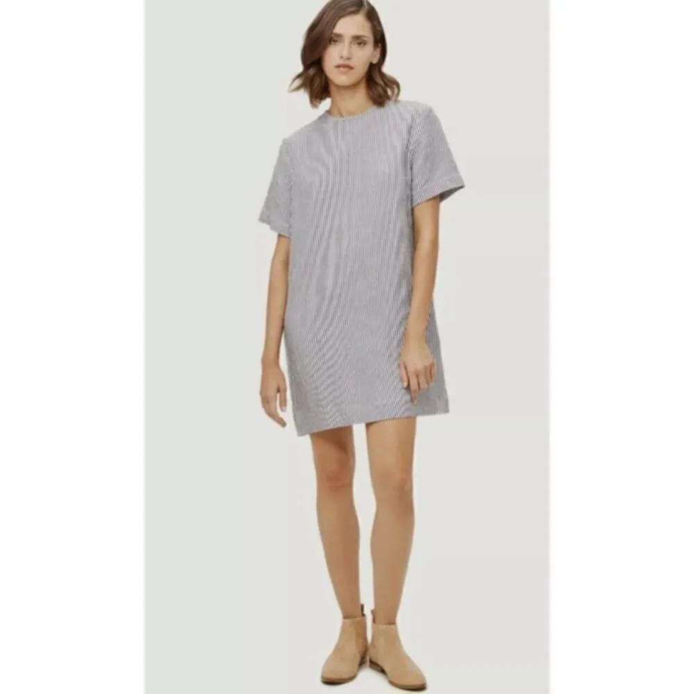 NWT Jenni Kayne Linen Striped Shortsleeve T-Shirt Shift Dress Size S - Image 2