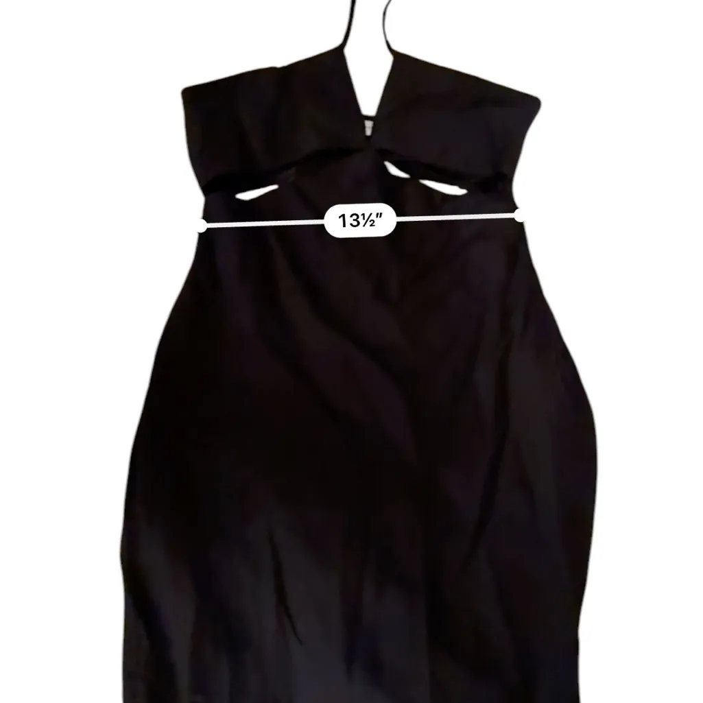 RTR Marina‎ Moscone Shipwrecked Cutaway Black Sleeveless Halter Midi Dress Sz 8 - Image 15