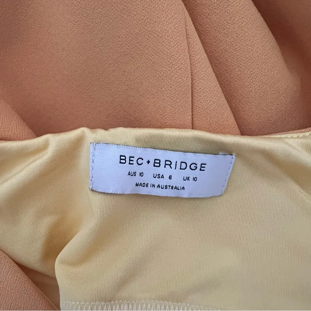 Bec + Bridge Karina Tuck Midi Dress In Orange - Image 9