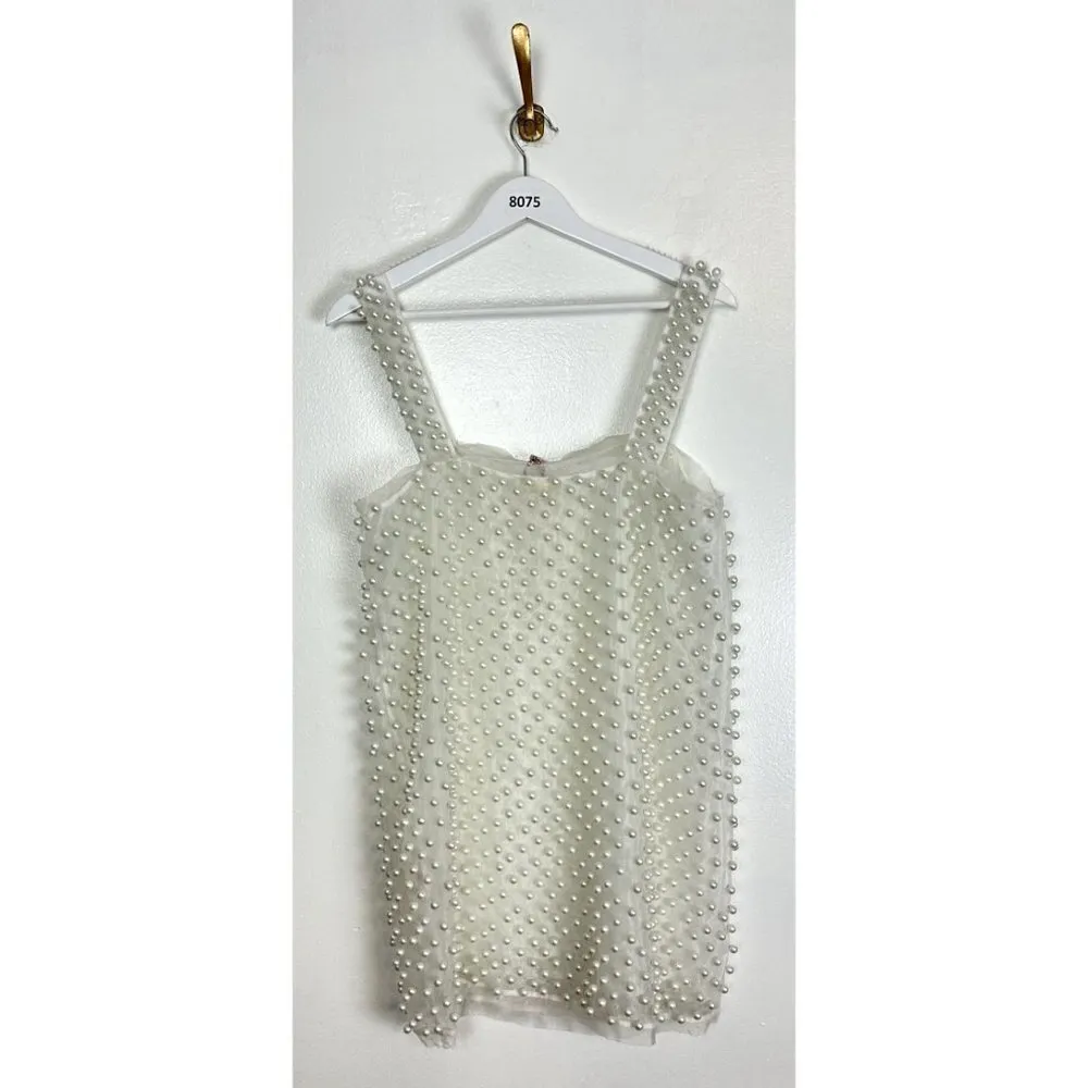 LOVESHACKFANCY Kayana Pearl Mini Dress in Ivory Size P (US 00) NWT - Image 12