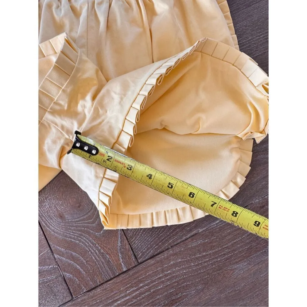 NWT Mulla Lemon Pleated Shorts Size Medium Yellow - Image 8