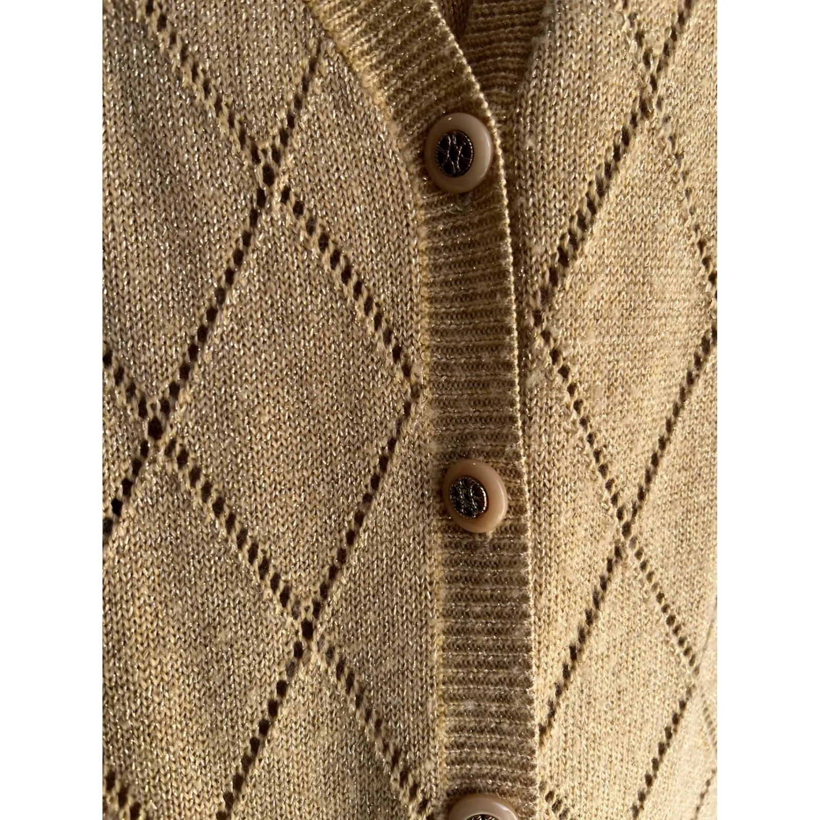 Alfred Dunner Golf Metallic Knit Sweater Cardigan With Bulit in Undershirt Large - Image 7