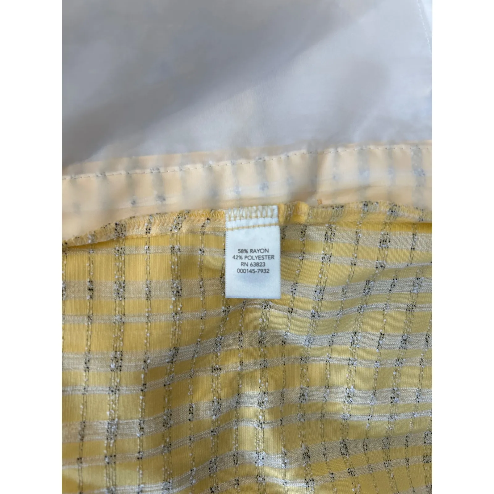 Christopher & Banks Petite Yellow Plaid Button Front Long Sleeve Shirt Top PM - Image 5