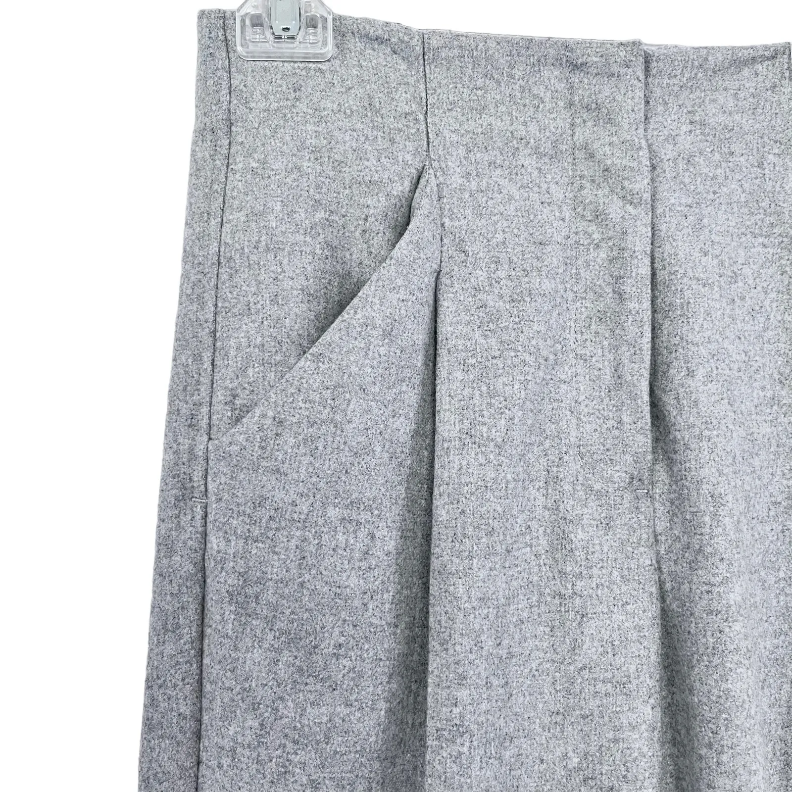 WILFRED Aritzia Chambery Wool Cashmere Blend Pleated Cropped Trouser Sz 4 Gray - Image 4