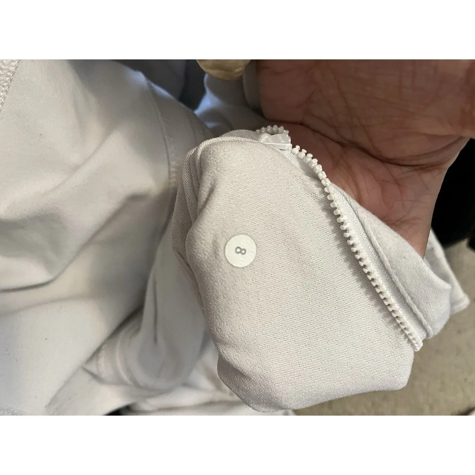 lululemon Define Jacket 8 White Zip Up Stretchy Thumbholes Workout Running Yoga - Image 3