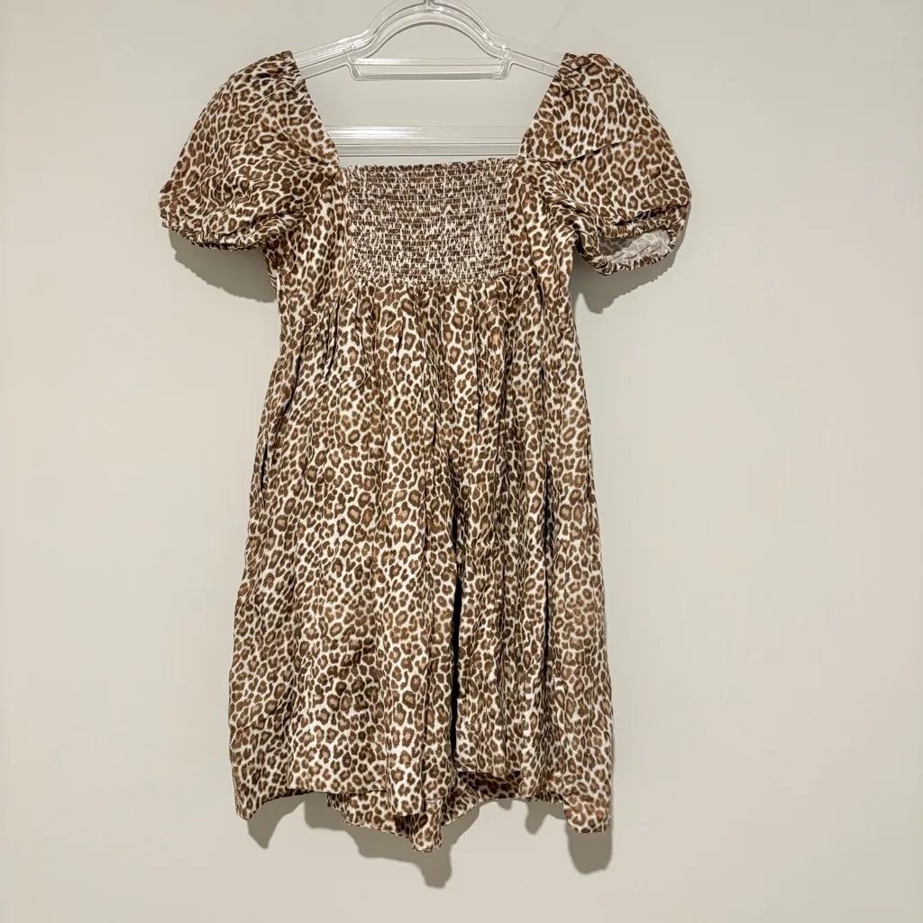 J‎ crew Linen-cupro blend puff sleeve square neck mini dress in leopard size 6 - Image 3