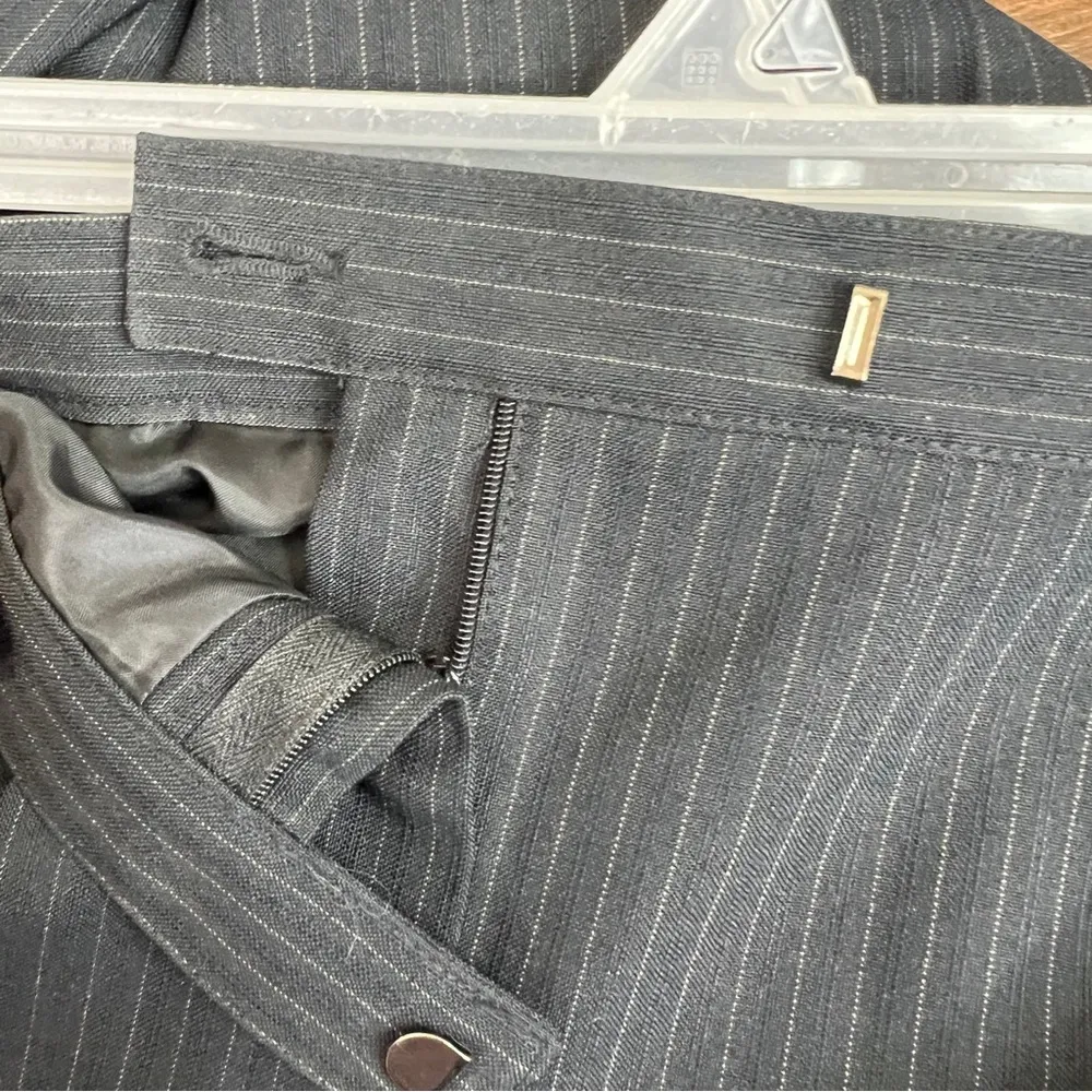 Unbranded Size 16 Lined Black & Tan Pin Striped Dress Pants with Wide Leg - Image 10