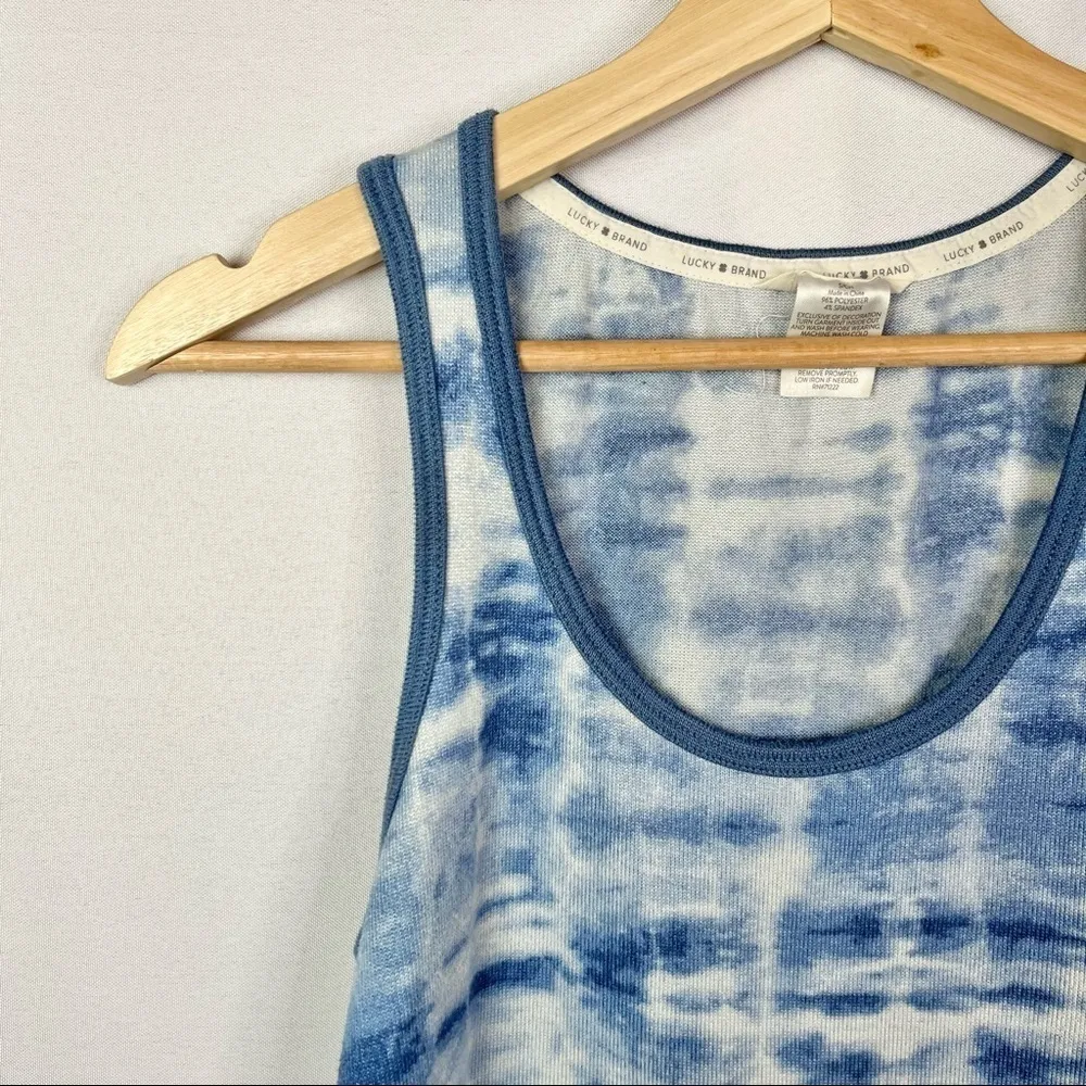 Lucky Brand Blue Tie Dye Short & Tank Sleep Pajama Set S - Image 4