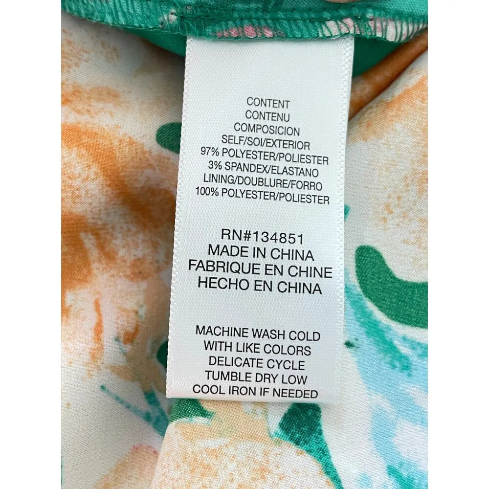 Charles Henry Green Floral Satin Wrap Minidress XL - Image 12